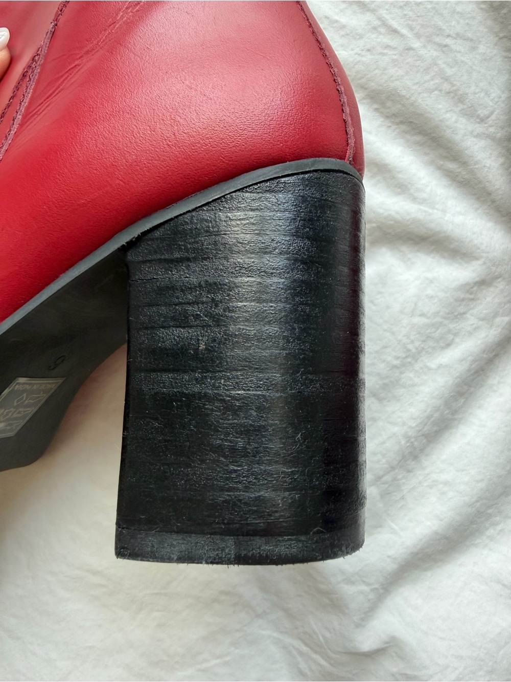 Nasty Gal Red Pointed Toe Ankle Boots with Block Heel - Picture 11 of 14